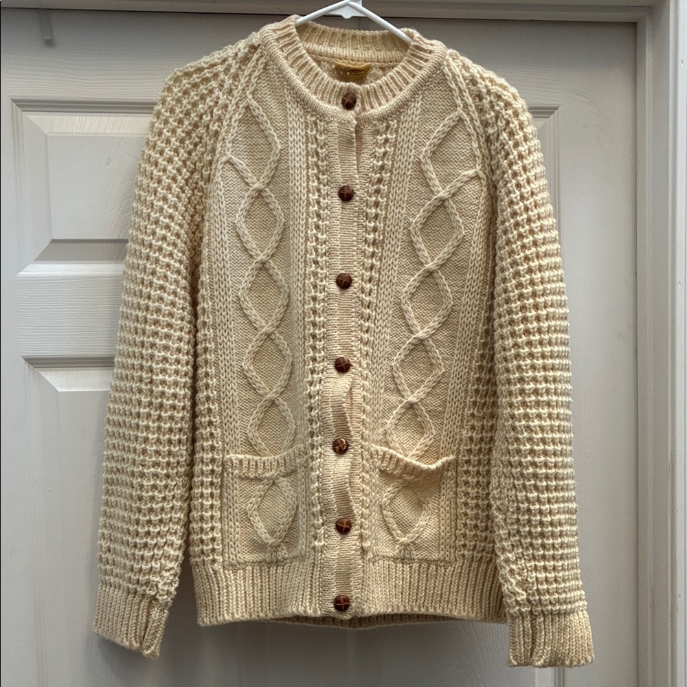 Pur Cream Cable Knit Cardigan